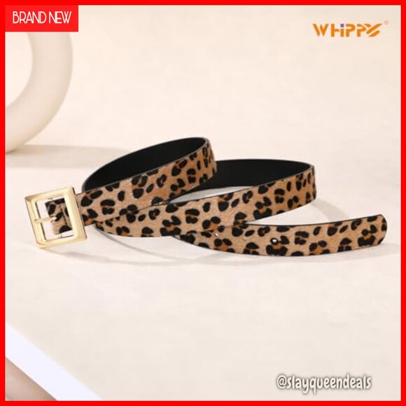 Women\'s PU Leather Belt with Square Gold Buckle for Jeans Dresses main image 7